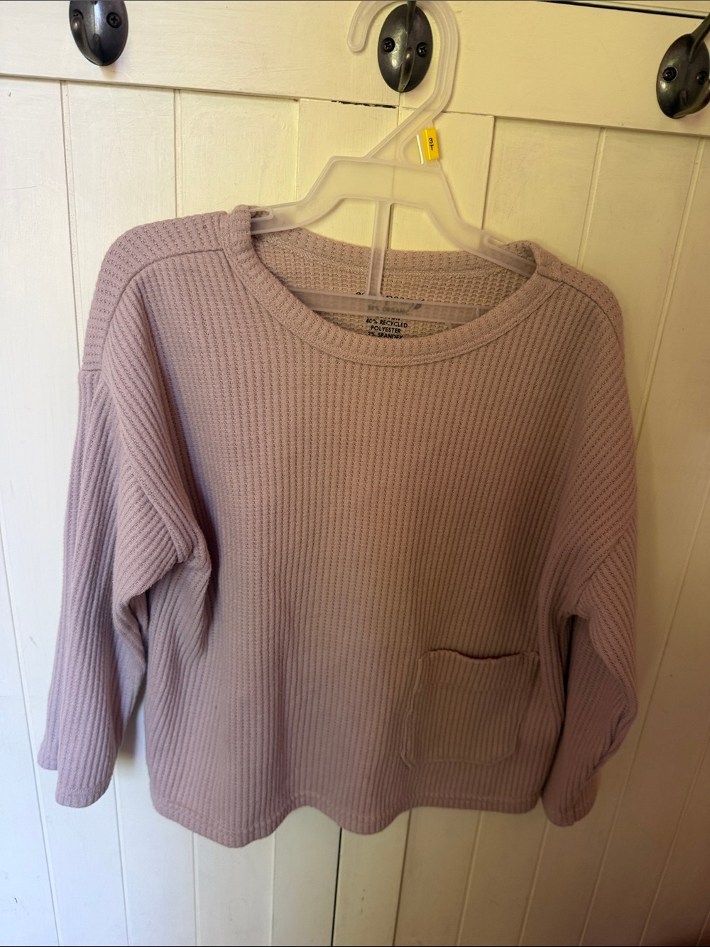 Cozy Scoop-Neck tan Waffle Pullover Sweater